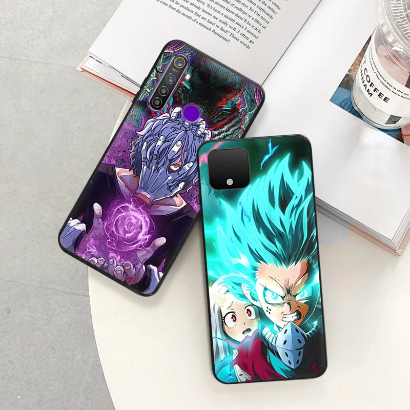 Phone Case for Pixel 8 Pro 8a 7a 6a 7 6 Motorola G200 Edge 40 30 20 One Fusion My Hero Academia deku Soft Black Anti-Drop Cover