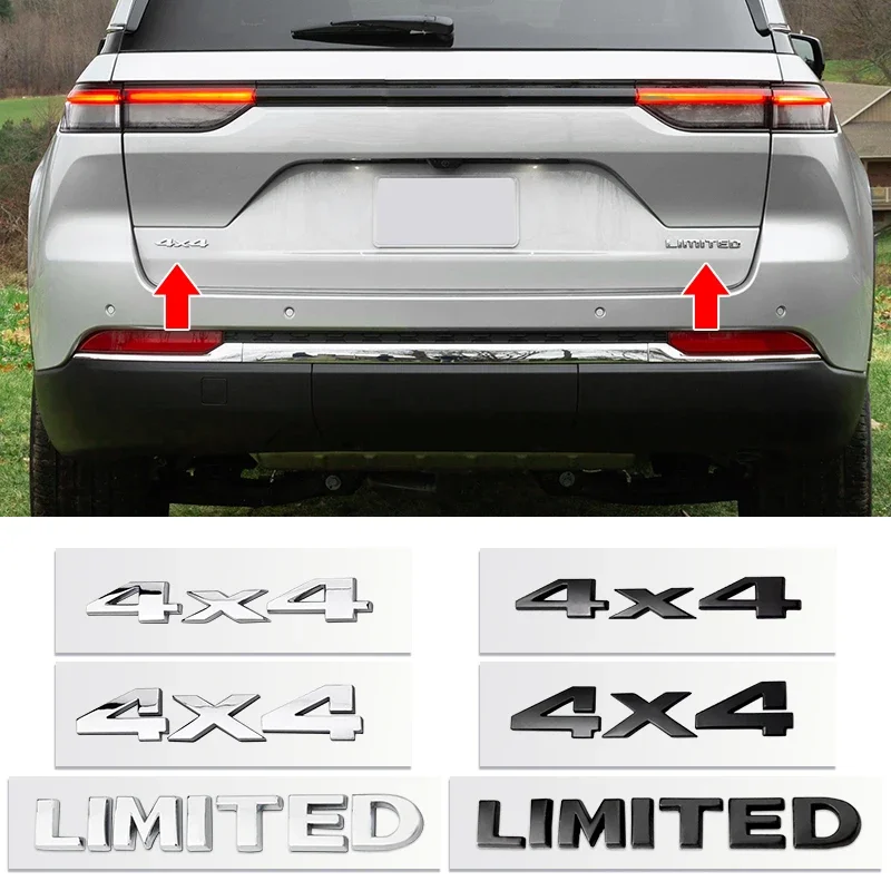 3D Metal 4x4 Logo Letters Car Trunk Emblem Badge Decal For Toyota Tacoma Off Road FJ Land Cruiser Hilux 4X4 Sticker Accessories