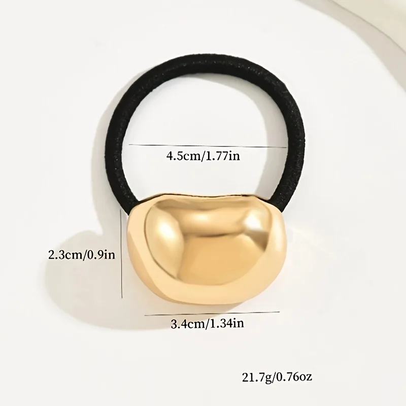 1/2 Stück unregelmäßige metallische Textur Gold Silber Dual Hair Tie Ton glänzende Oberfläche Dekoration minimalistisch tragen mehrere Szenarien – Detail 7
