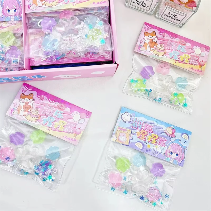 Luminous Cat Claw Squishy Fidget Toy Soft Cute Cat Paw Slow Rebound Pinch Decompression Toys Stress Relief Kids Birthday Gifts