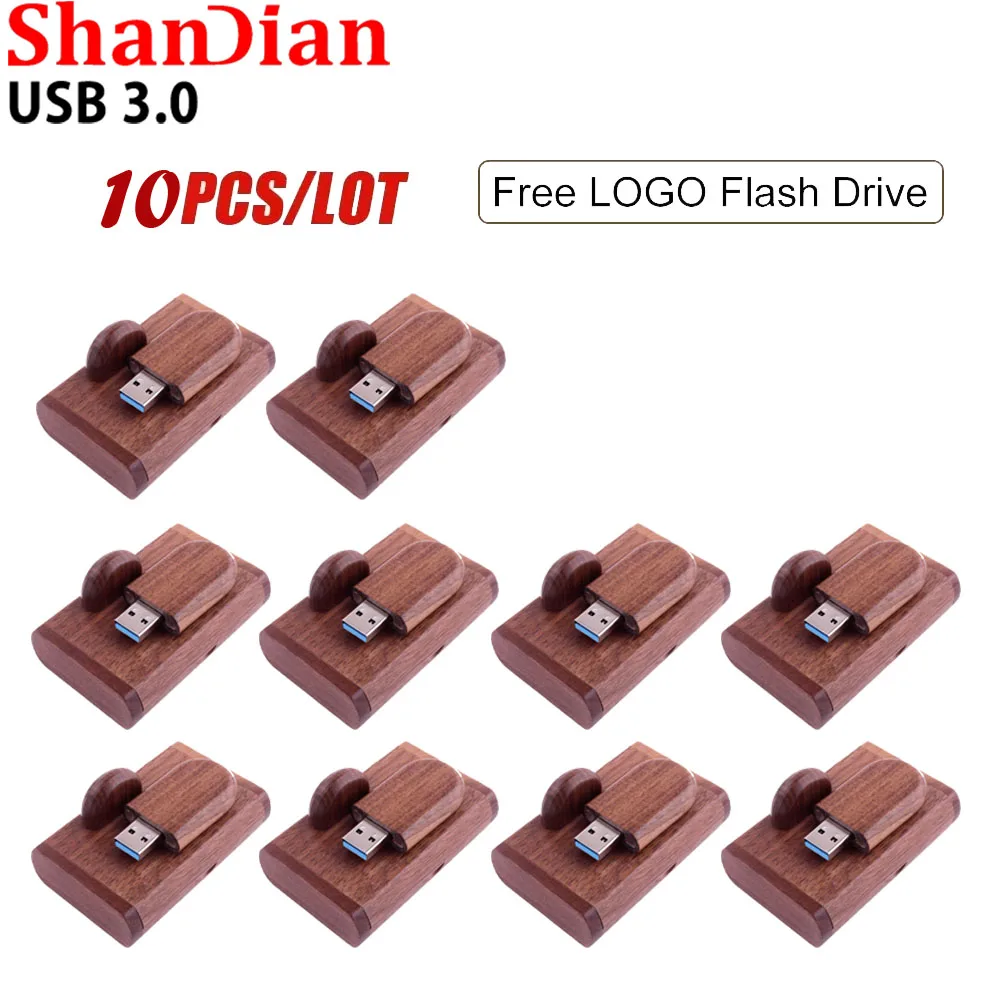 แฟลชไดรฟ์3.0 USB ไม้10ชิ้น/ล็อต64GB ปากกา USB 128GB ไดรฟ์ปากกา U Disk หน่วยความจำ32GB ฟรีโลโก้การถ่ายภาพของขวัญแต่งงาน