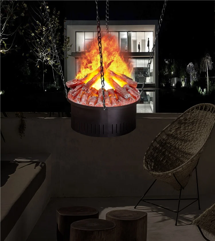 Led Fog Bulbs Steam Round Humidifier 3d Atomization Steam Electric Water Vapour Fireplace