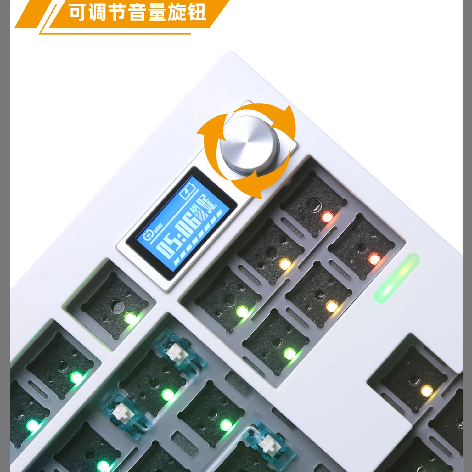 مجموعة لوحة المفاتيح الميكانيكية المخصصة ذات 3 أوضاع GMK87 - قابلة للتبديل السريع، بإضاءة خلفية RGB، مقبض قابل للبرمجة