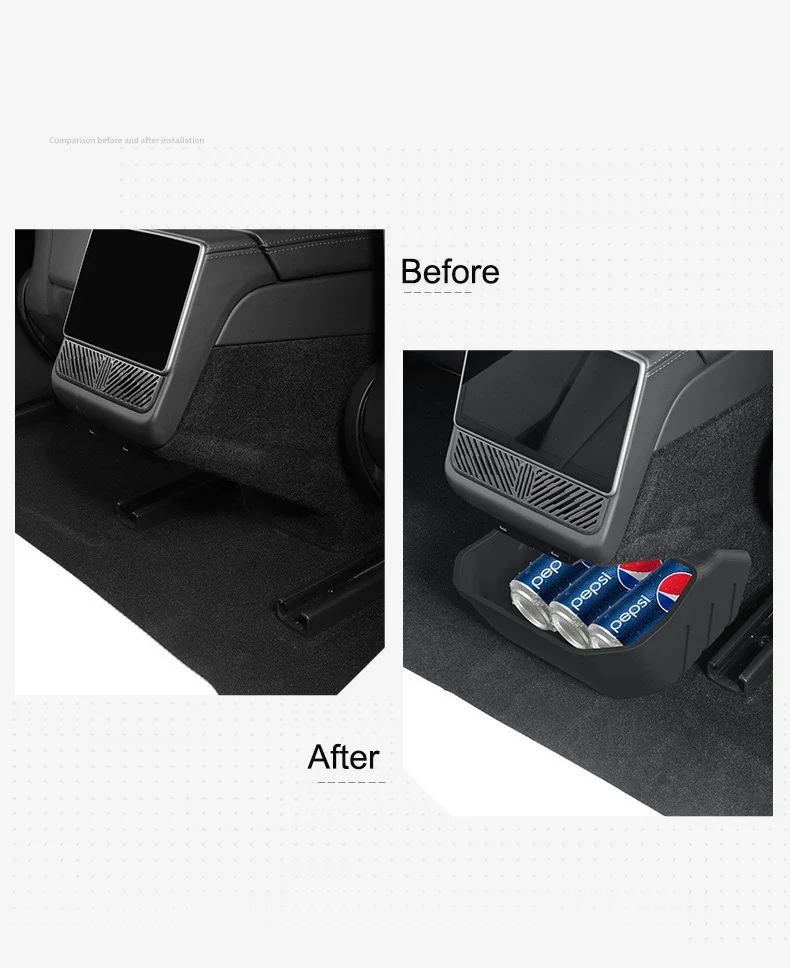 For Tesla Model 3 Highland 2023-2025 Rear Center Console Storage Box Silicone Organizer Box Rear Seat Trash Can Storage Box