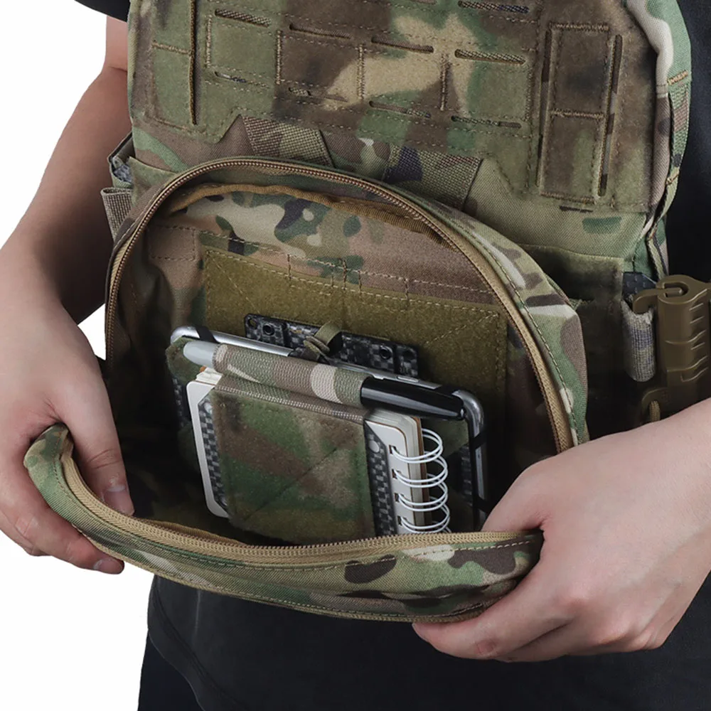 Concealable Map Navigation Board Hook & Loop Mount Multi‑Angle Adjustable Portable Admin Panel for Hunting Vest Plate Carrier