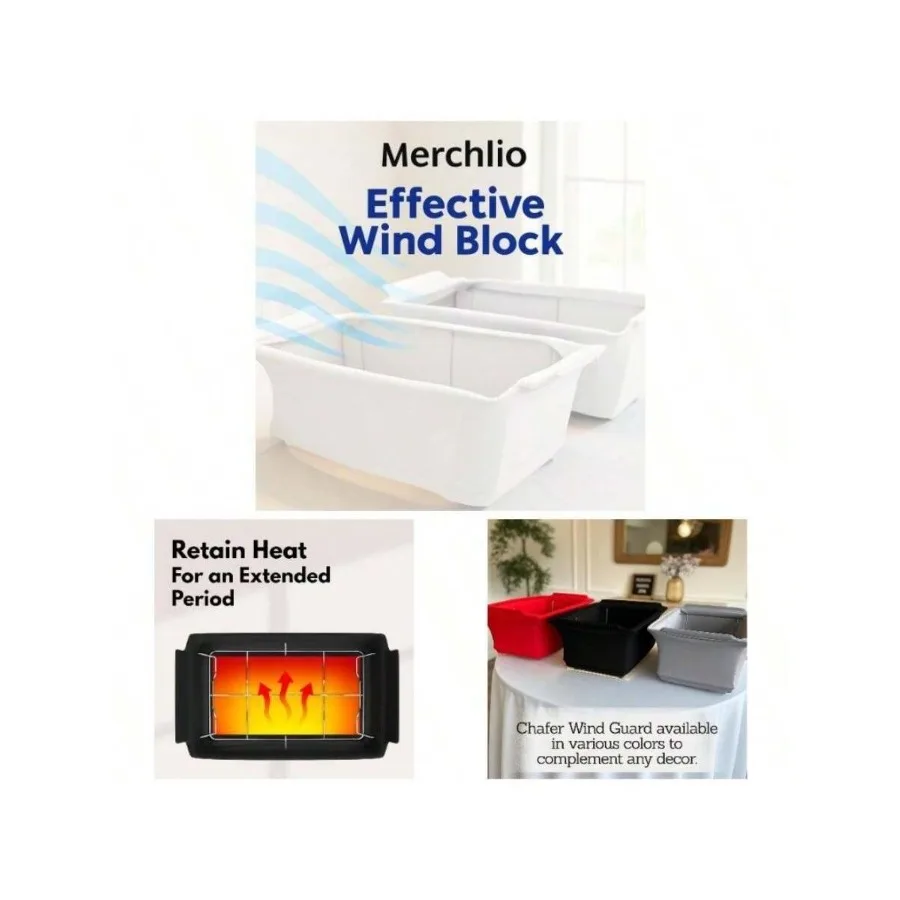 

Black - 2 Pack Chafer Wind Guard By Handle Covered Chafing Dish Wind Cover Fitted Washable, Elegant Functional Catering Decorat