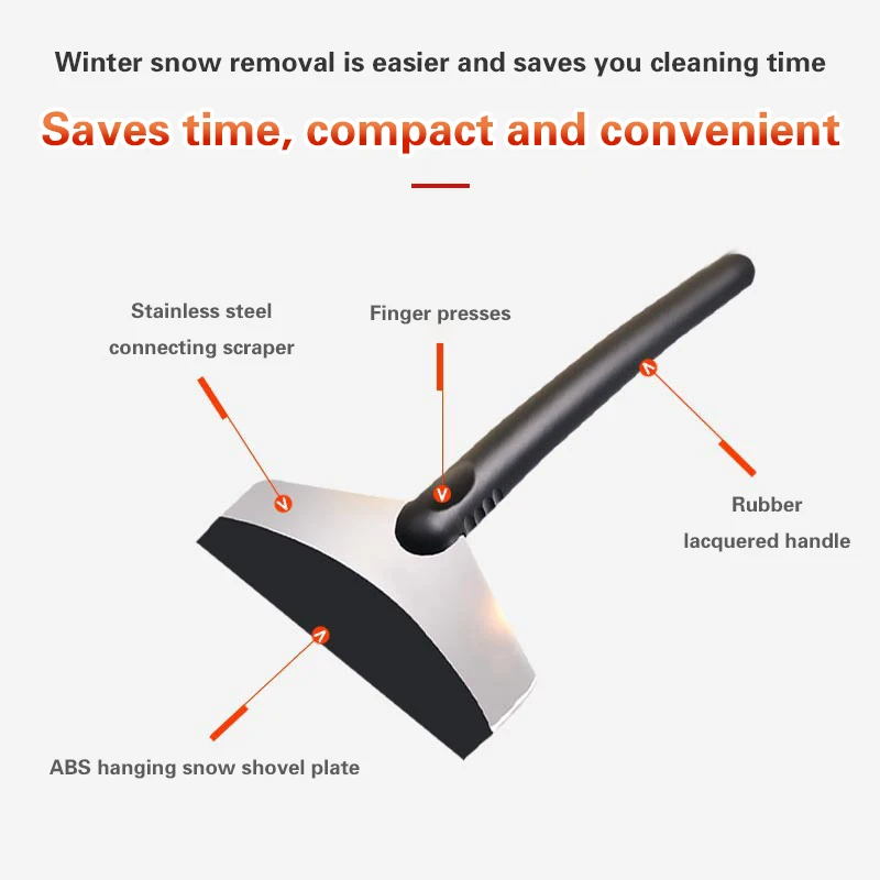 2pcs Car Ice Scraper Snow Removal Shovel Winter Windshield Window Snow Cleaning Scraping Tool Auto Ice Breaker Snow Shovel