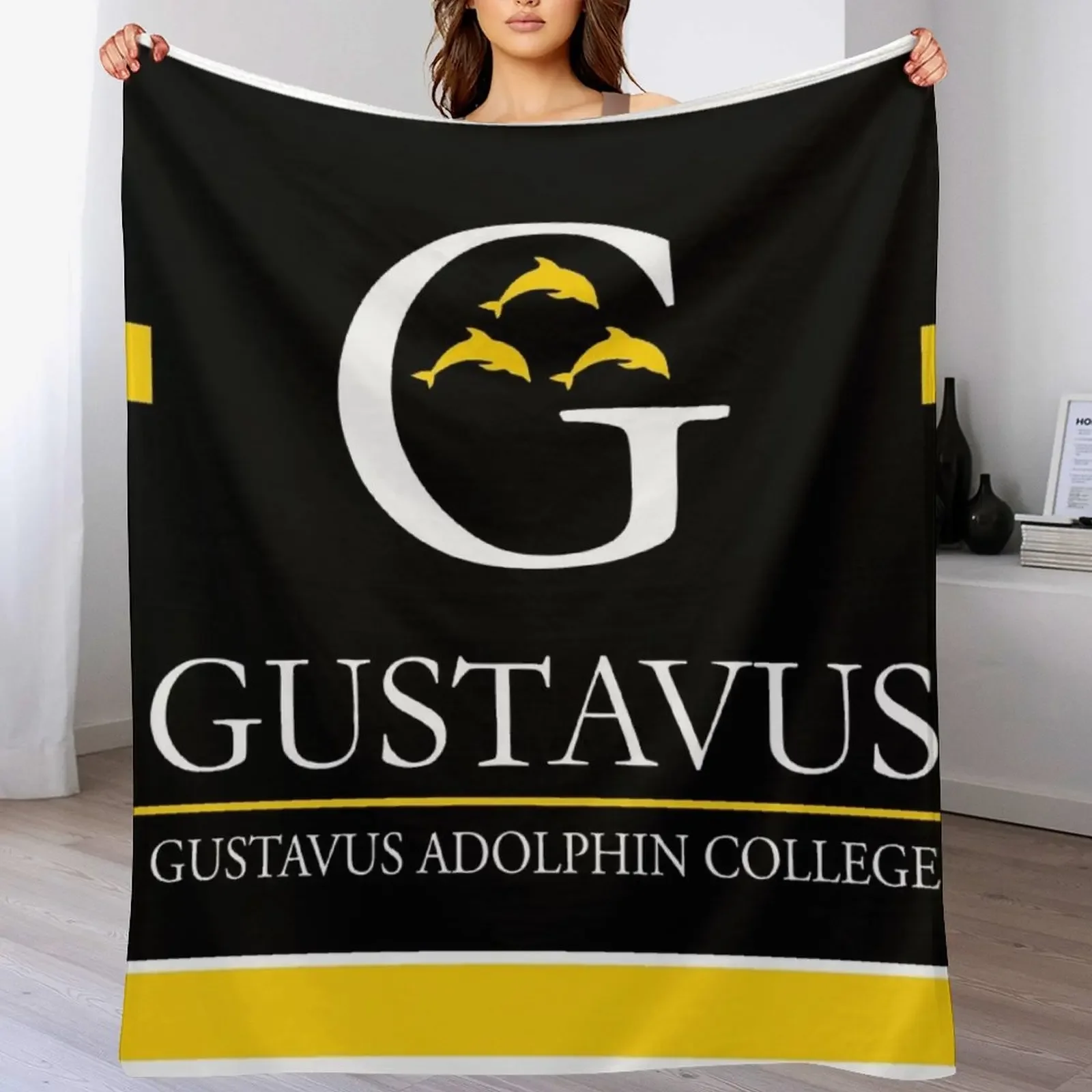 

Gustavus Adolphin College Throw Blanket manga Loose Soft Plaid Designers Blankets