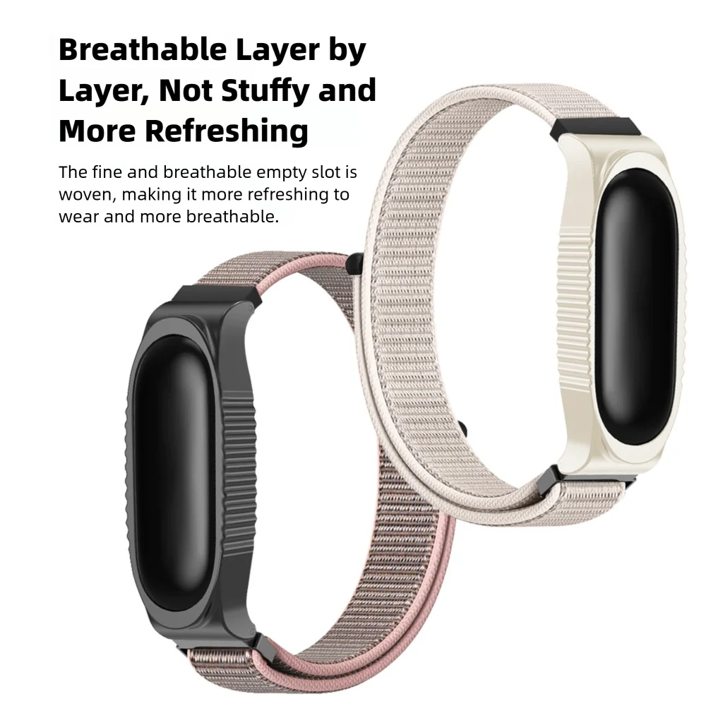 Браслет на липучке и мягкий чехол для Xiaomi Smart Watch Band 3/4/5/6/7/8, быстросъемный модный сменный регулируемый спортивный ремешок