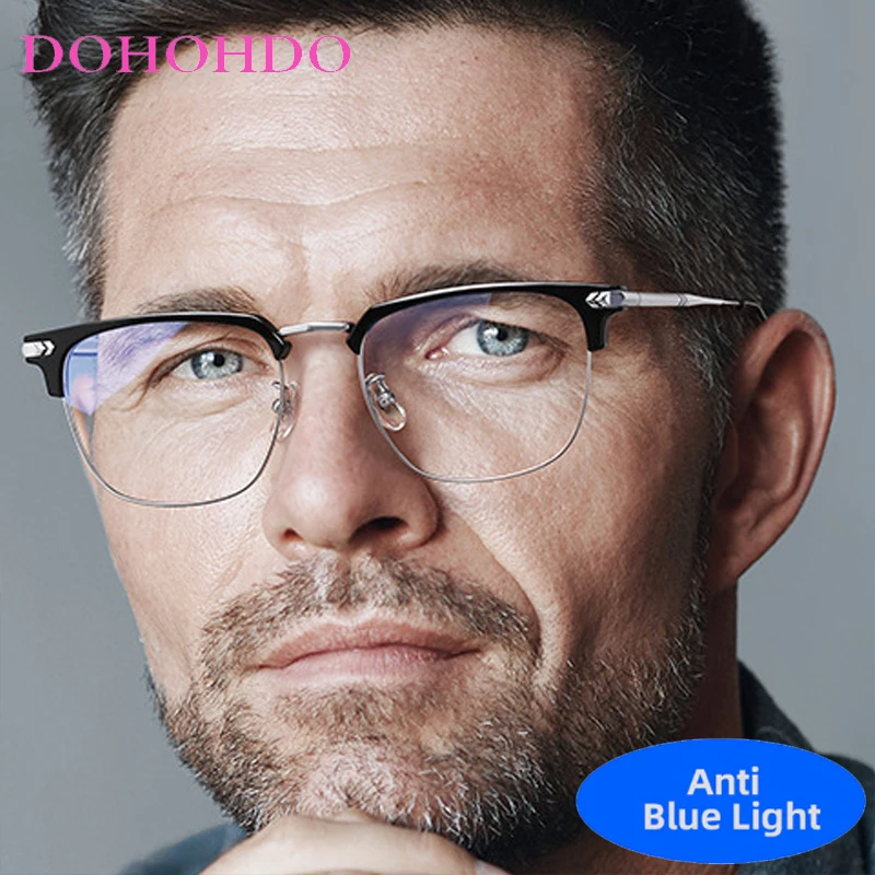 

Punk Retro TR90 Anti-Blue Light Metal Leg Square Frame Women Men Glasses Luxury Brand Computer Office Work Optical Eyeglasses