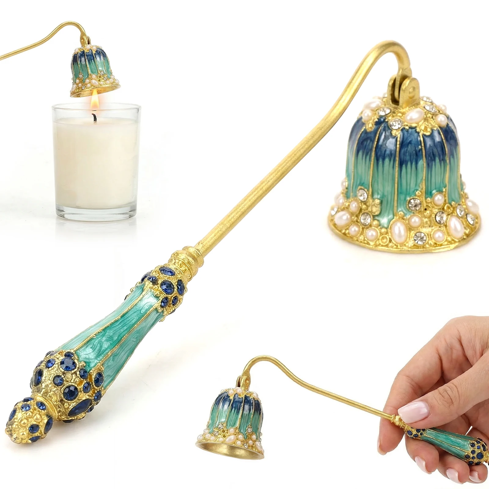 Apagavelas Elegante Estilo Real, Apagavelas de Metal Seguro, Accesorios para Velas, Decoración del Hogar