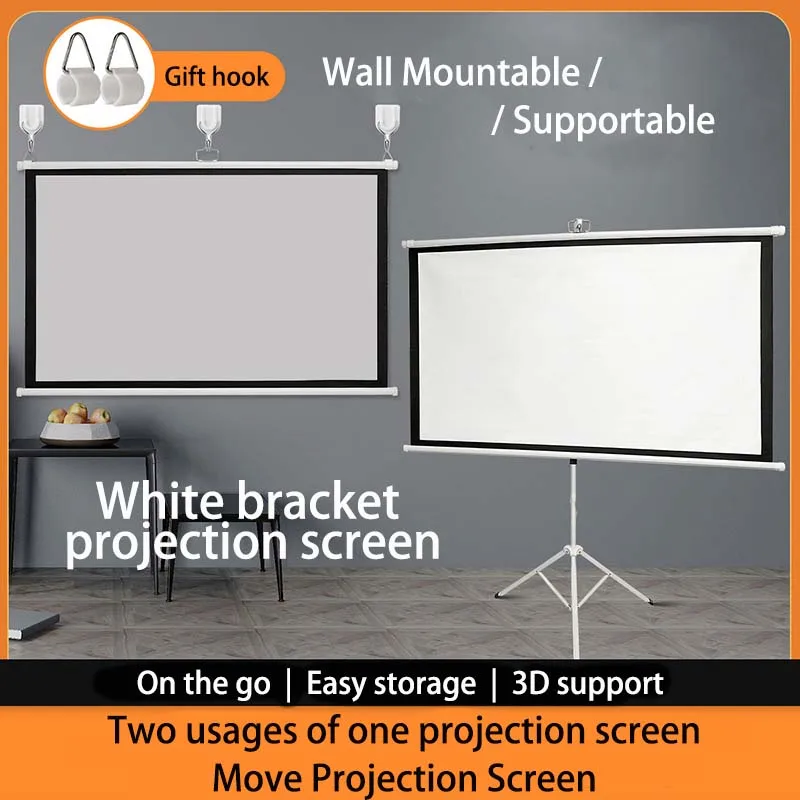 

Thinyou Tripod Portable Foldable 60inch 72inch 84inch 100inch 4:3 Projection Screen HD Floor Stand Bracket Outdoor Movie Use