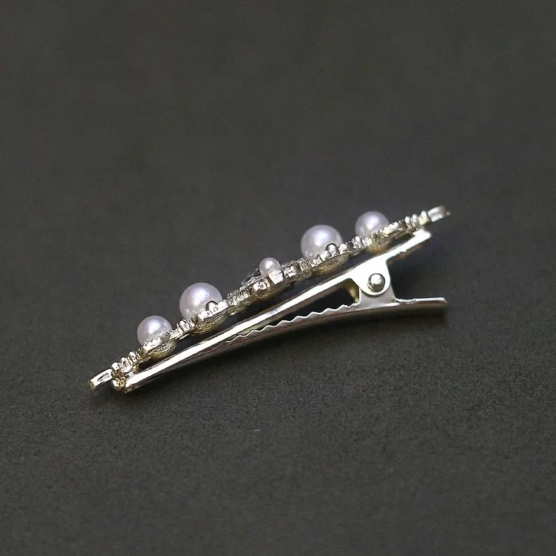 1Pc Luxury Rhinestone Top Clip Back Head Hairpin Exquisite Pearl Flowers Spring Hairpins Elegant Female Fashion Hair Accessories