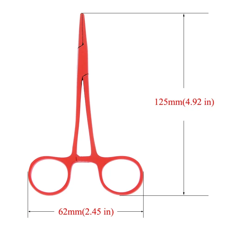 Animals Straight Trauma Hemostat  Stainless Clamp Color Grooming Veterinary Tools Suitable for Surgical Wound Cleaning