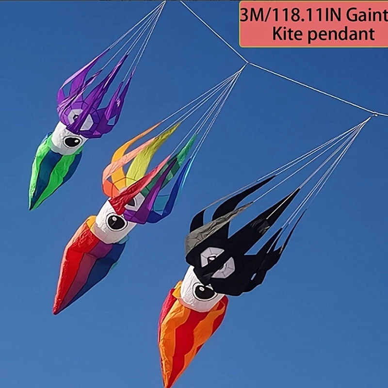 Livraison gratuite cerf-volant carotte calmar cerf-volant jouets de plein air cometas professionnelles cerf volant enfants do basenu ripstop 	   poignée pédale amusante