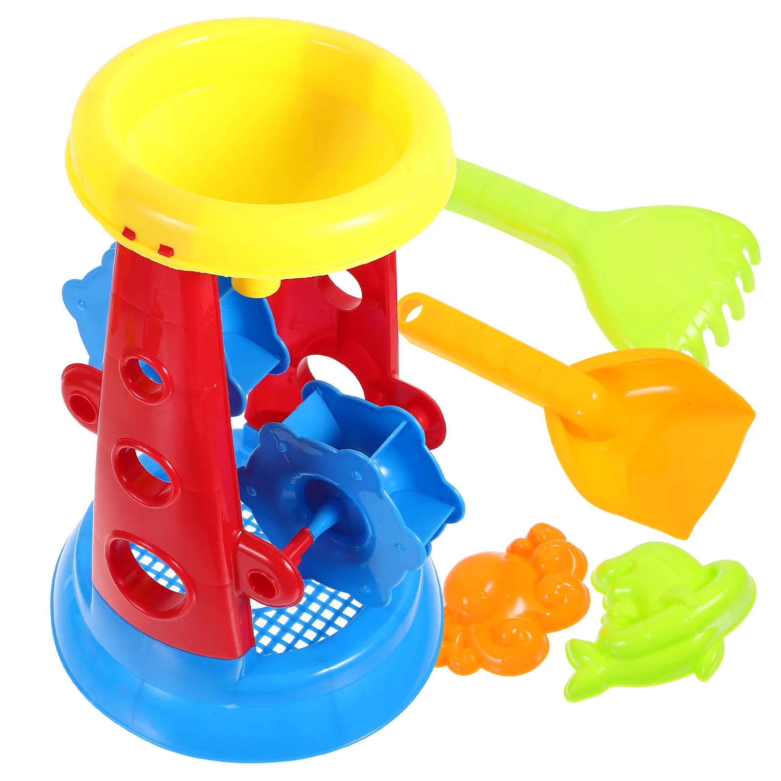 5 PCS Kids Playing Toy Sand Clock Bucket Beach Toys Sandcastle Hourglass