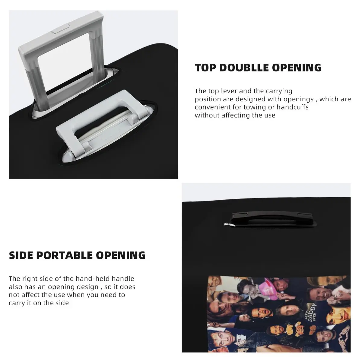 سيباستيان ستان (تصميم الكولاج) غطاء حقيبة حماية مرونة السفر الأمتعة حامي يغطي لمدة 18-32 بوصة