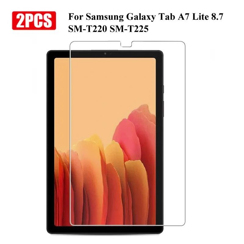 

2PCS 9H Tempered Glass Screen Protector For Samsung Galaxy Tab A7 Lite 8.7 Inch 2021 SM-T220 T225 Tablet Protective Film