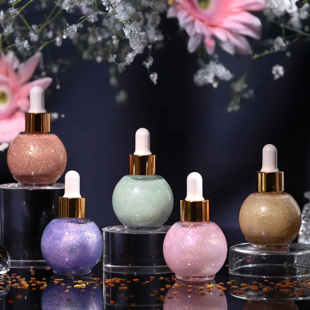 

Optical Chameleon Liquid Highlighter Custom Logo Dropper Brighten Face Body Diamond Highlight Oil Private Label Makeup Vegan