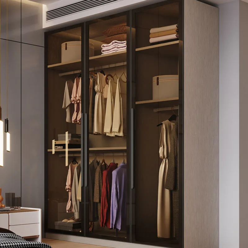 

Storage Luxury Wardrobes Transparent Individual Doors Cupboard Holder Nordic Glides Closet Kitchen Armadio Bedroom Furniture