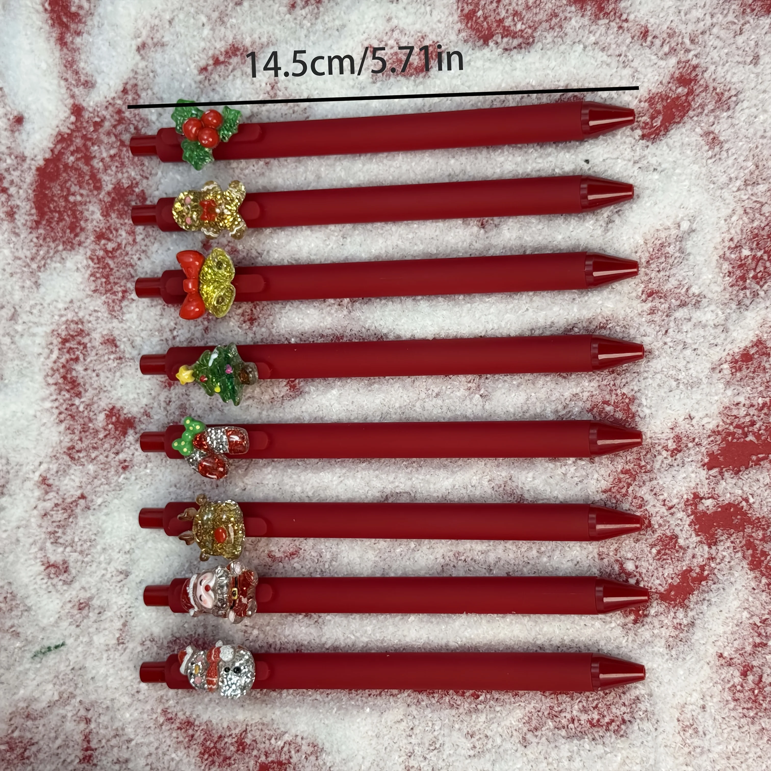10/15pcs Ballpoint Pen Cute Snowman Design Stylish Clickable Ballpoint Pens, Random Styles, Smooth Writing No Ink Clogging