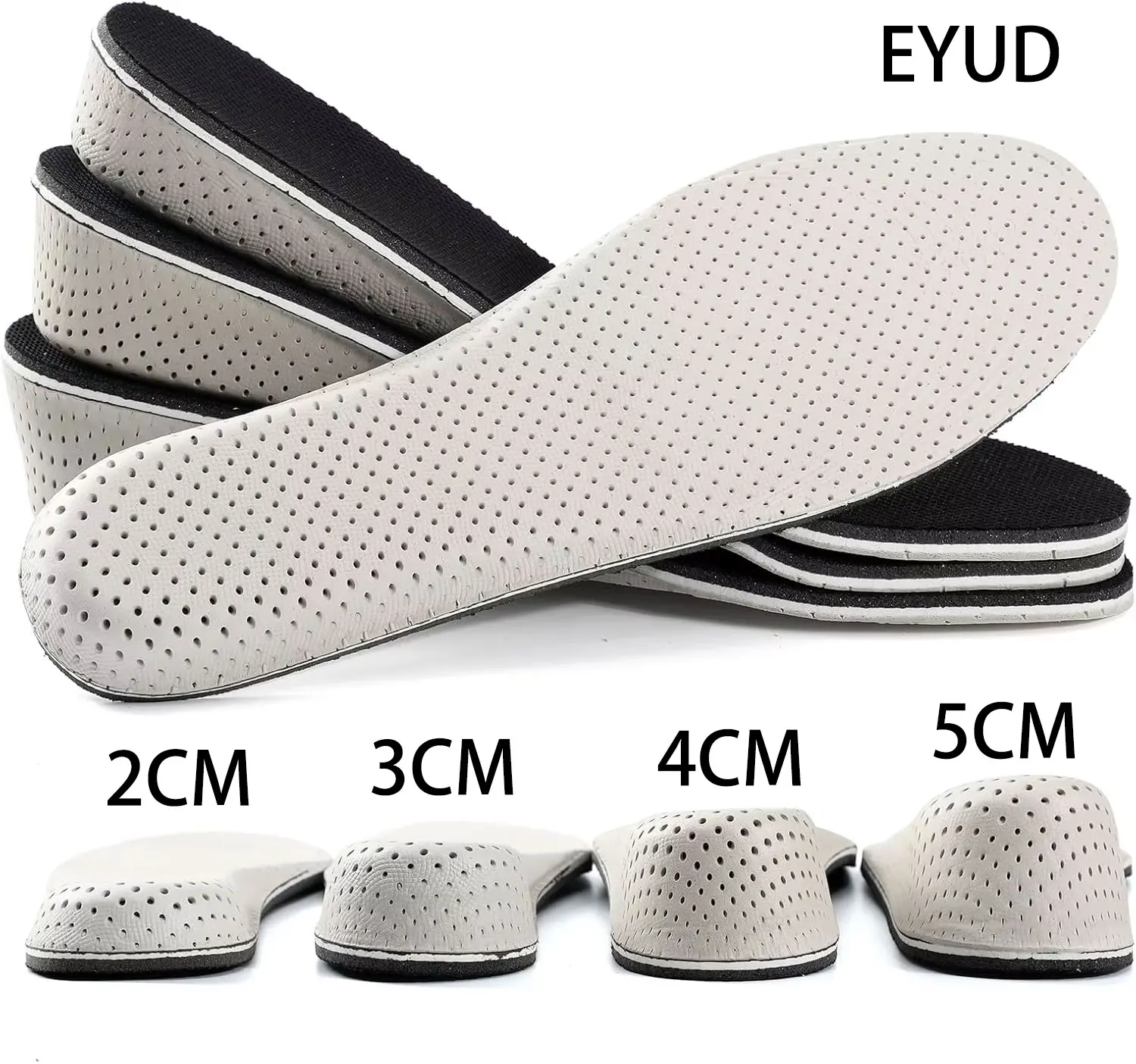 Invisible Height Increase Insoles Men Women Shoes Insole EVA Memory Foam Heel Lifting 2/3/4/5CM Taller Cushion Heighten Shoe Pad