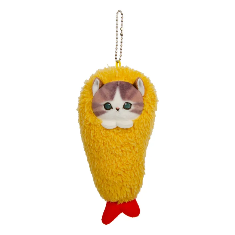 Mofusand Cats Plushie Fried Shaimp Figuras Travesseiro Pingente Plush Keychain Bag Pendent Kawaii Cartoon Stuffed Toy Presentes para Crianças