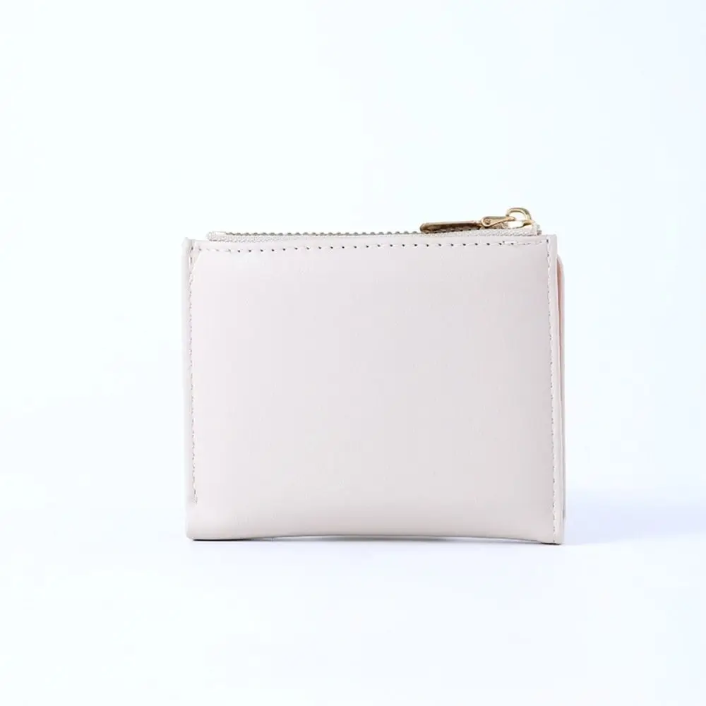 Fashion Mini Short Wallets With Zipper PU Leather Coin Purse Stitching Contrast Color Card Bag Student