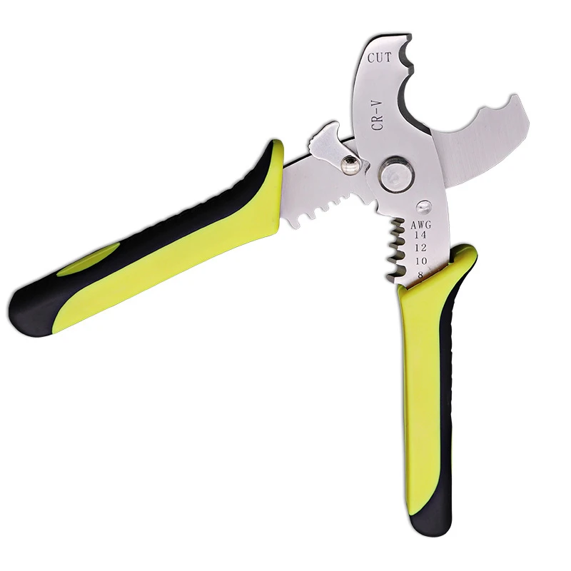 Professional Industrial Cable Wire Cutter Household Stainless Steel Blade TPR Anti-skid Handle Stripper Scissor For Electrician