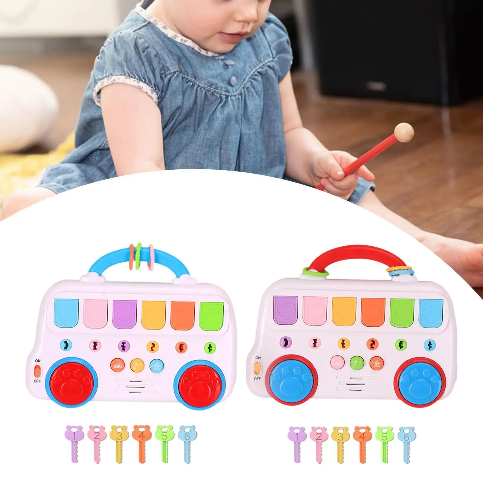 

Baby Sensory Toy Early Learning Preschool Gift Key Animal Bus Toy Musical Toy for Boys Girls Holiday Toddlers Birthday Children