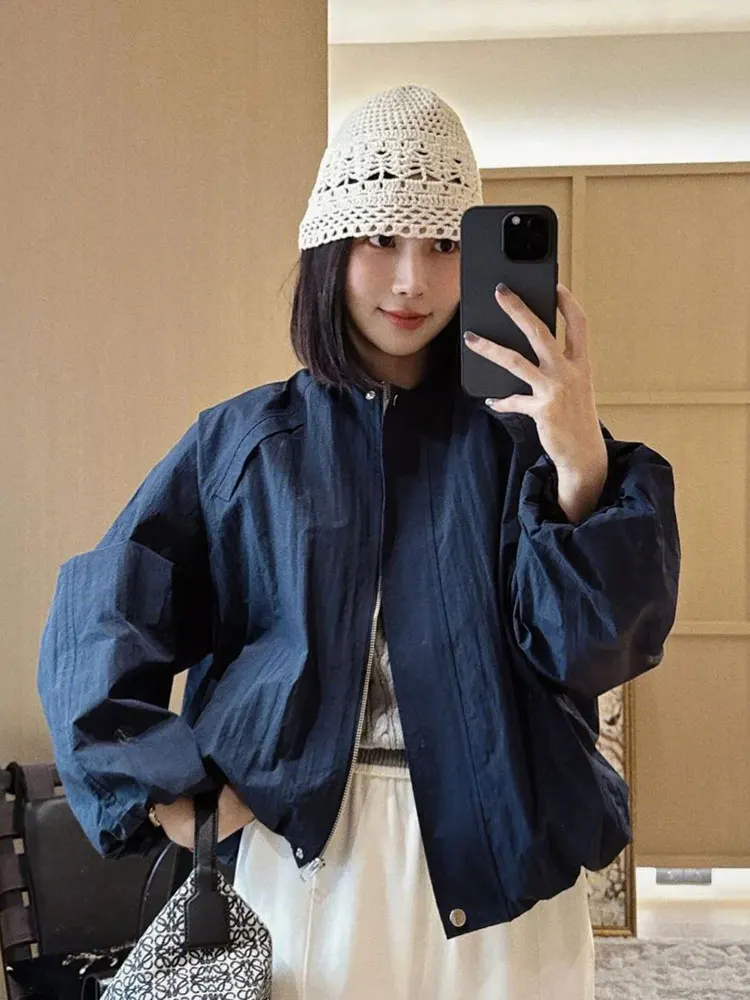 Casual Sle Women's Flight Jaet Spring 2025 oulder Insert Sve Floral Hem Cotton Blend ort Outerwear Muguet De Mai