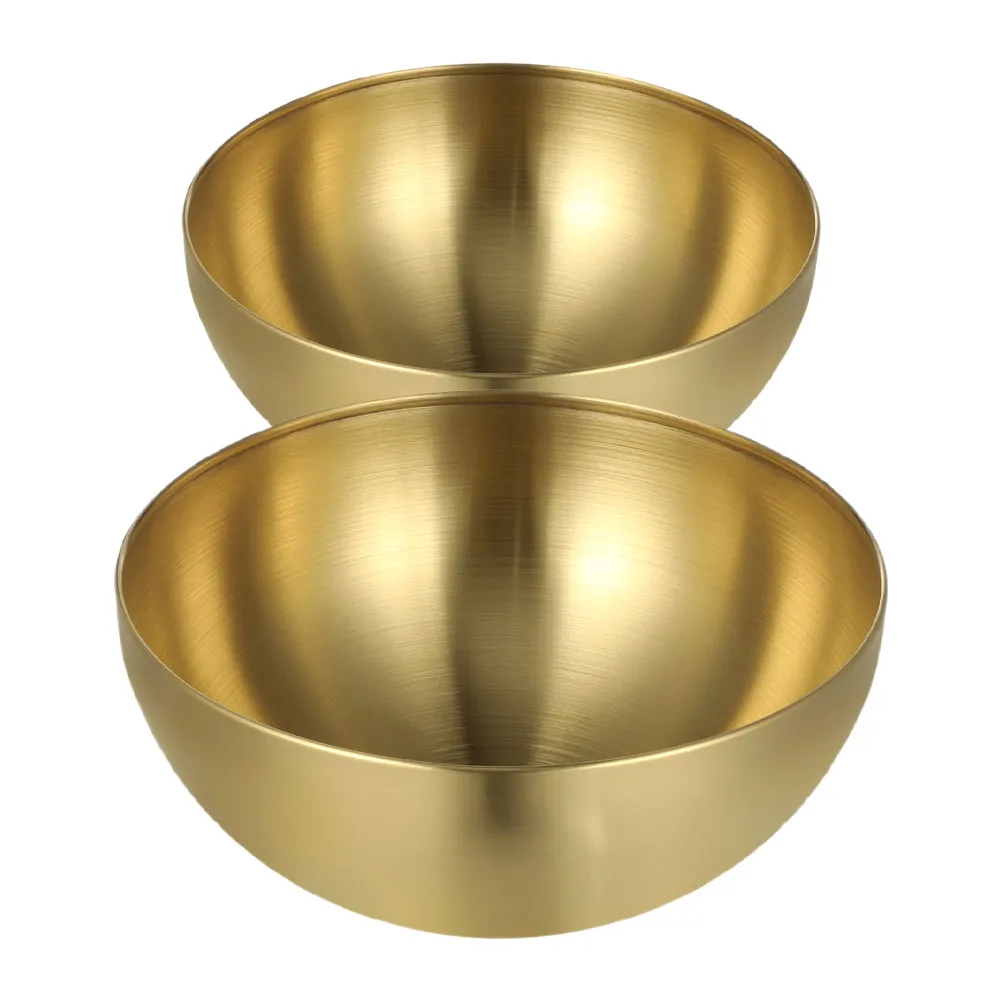 

2pcs Steel Salad Large Capacity Korean Ramen Soup Multi Purpose Kitchen Multi-Purpose Metal Bowls Bowls Metal