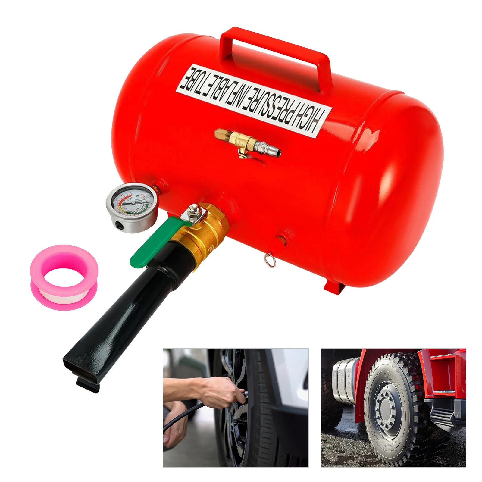 Portable Car Air Pump 20L Tire Inflation Pump Tire Inflation Tank Vacuum Tire Burst Sealer Quick Inflation Tube Tire Repair