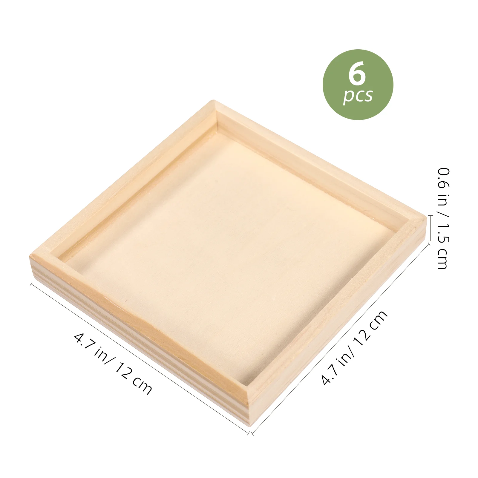 6 Pcs Wooden Trays Unfinished Hexahedral Painting Organizer Panel Boards Puzzle Dish Puzzles