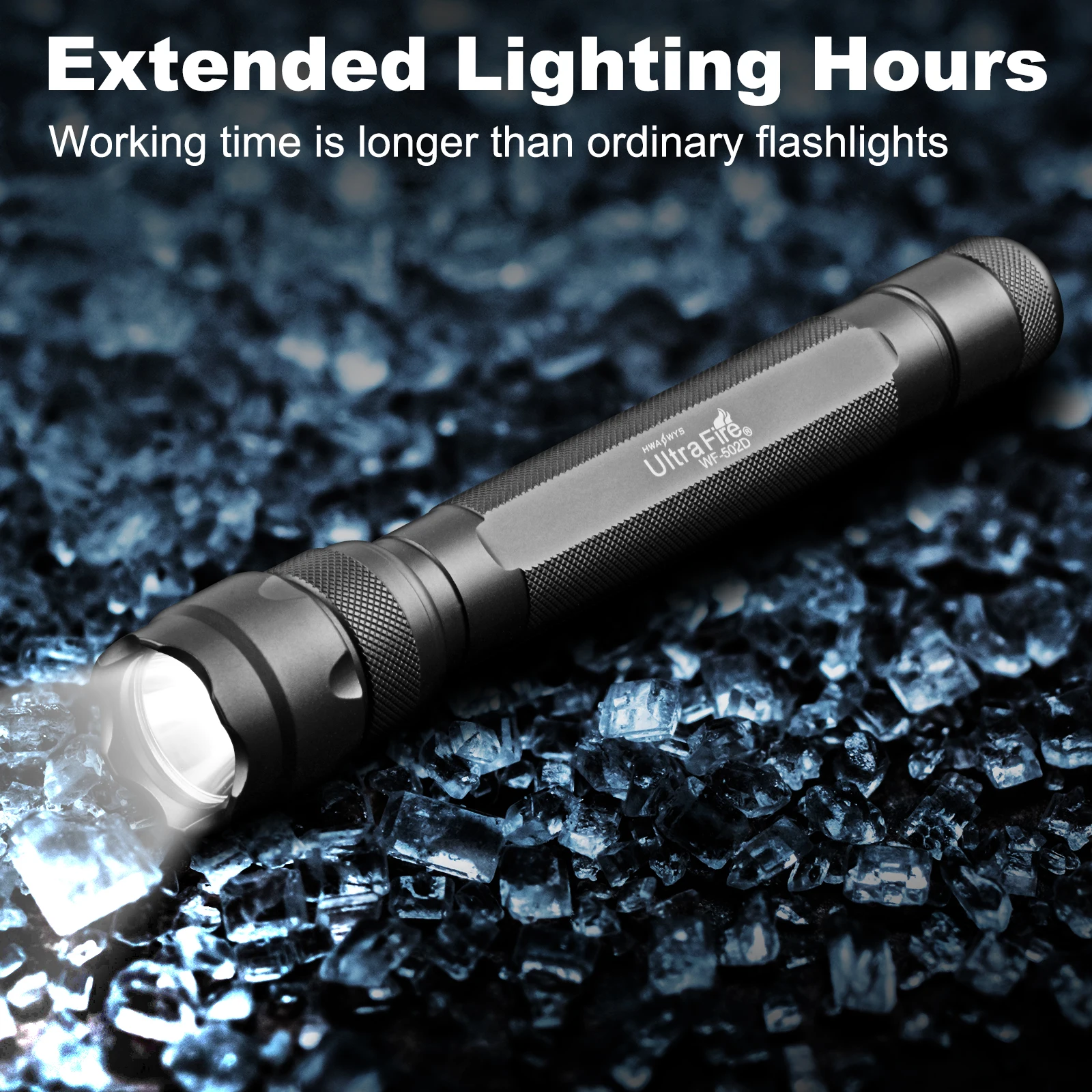 UltraFire WF-502D Tactical Flashlight 3 Lighting Modes 1300LM Powerful Led Torch 250M 18650 Rechargeable Emergency Outdoor Lamp