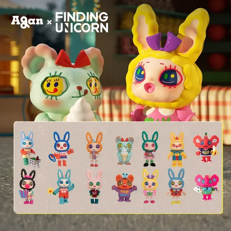 ค้นหายูนิคอร์น Agan อเมริกัน Retro Modern Series กล่องตาบอดของเล่น Kawaii อะนิเมะ Action Figure Surprise Mystery กล่องตุ๊กตาสาวของขวัญ