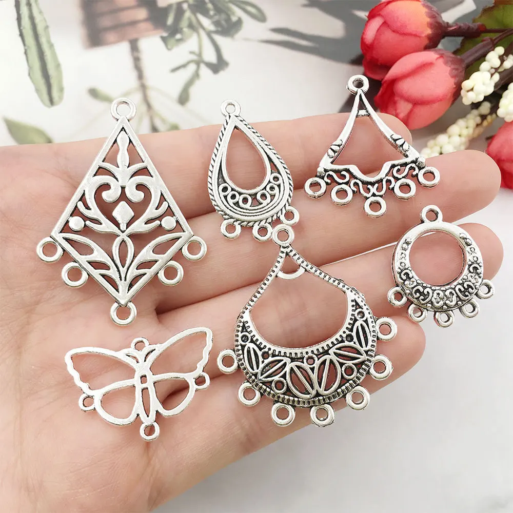 20PCS Retro Ethnic Hanging Head Earrings Connector For Jewelry Making Bracelet Necklace Connecting Link DIY Accessories Supplies