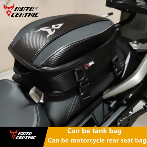 Imagen 2 del producto Bolsa multifunción para tanque de motocicleta, bolsa trasera de Motocross, bolsas para casco de motociclista con imán, bolsas de aceite de combustible, tela Oxford de fibra de carbono