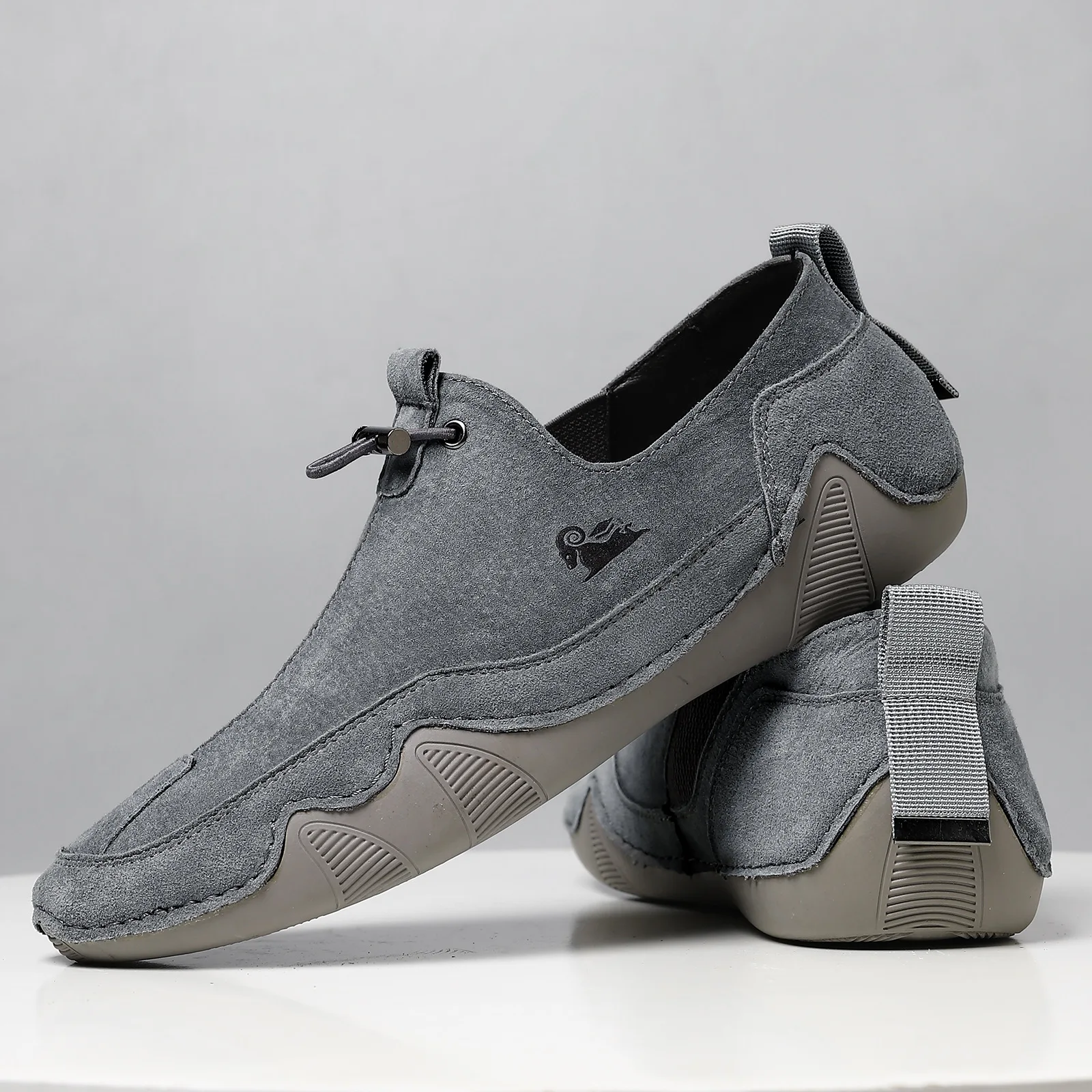 

Мужская повседневная кожаная дышащая универсальная обувь без шнуровки, удобная уличная резиновая подошва с круглым носком, неудачная