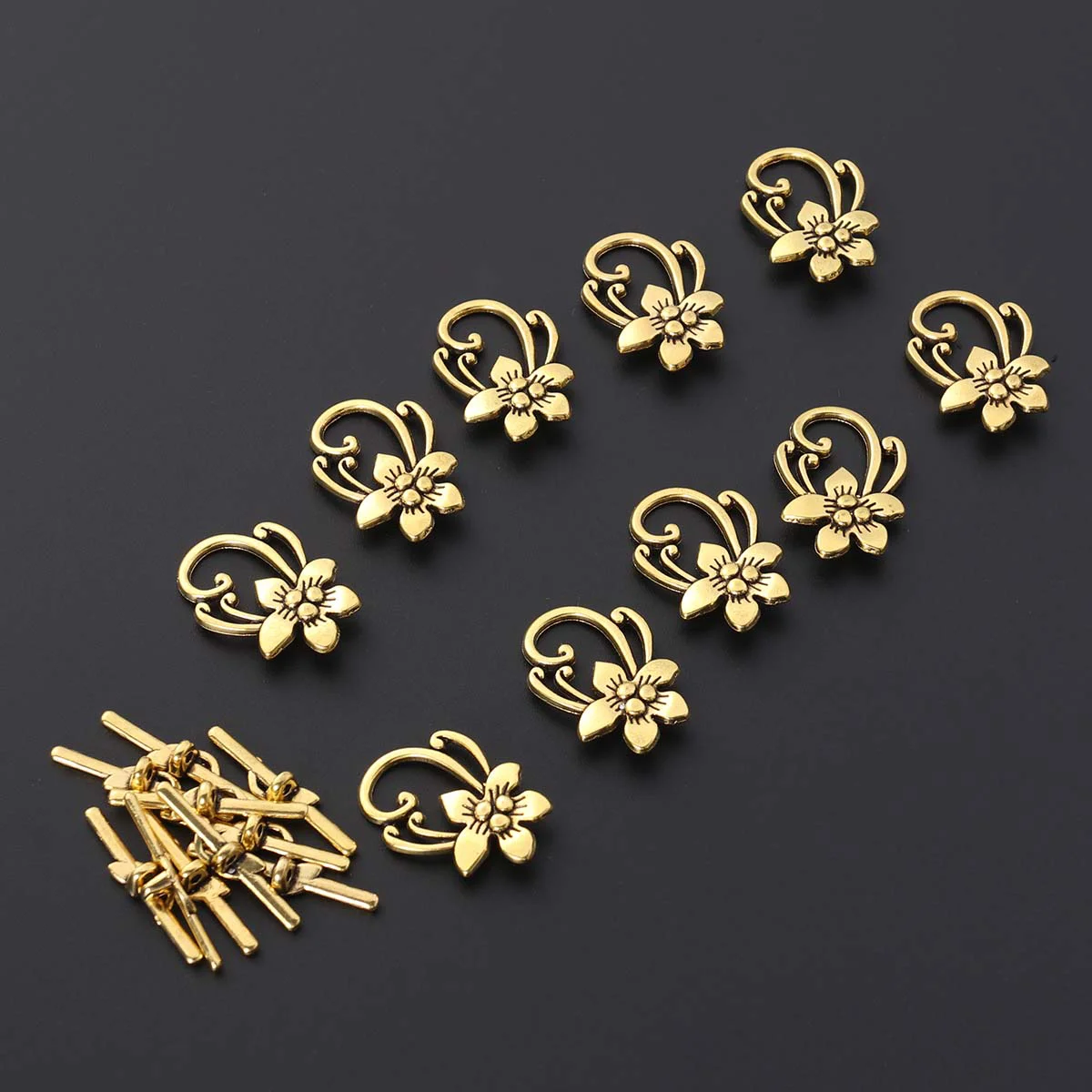 20 Pcs DIY Bracelet Clasp Clasps Toggle for Jewelry Making Alloy Connector Hand Chain European American