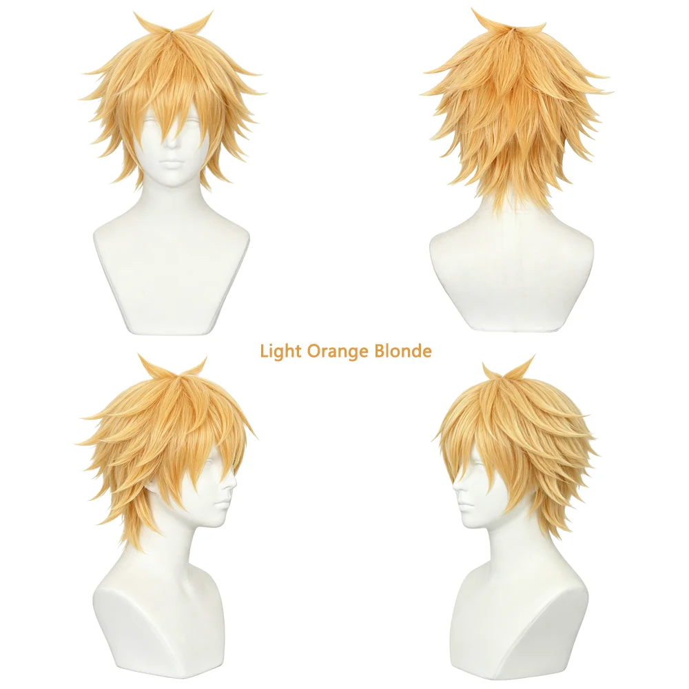 Men's Short Spiky Hair Light O - đánh giá và giá Hair Care Orange