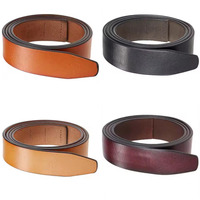 Men's Automatic Buckle Belts No Buckle Black Tan Brown Genuine Leather Belt For Men Luxury 3.5cm Width Holeless Male Strap