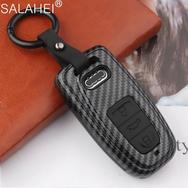 

ABS Carbon Fiber Car Key Case Cover For Audi A1 A3 A4 A5 A6 A7 A8 B9 8V 8S Q3 Q5 Q7 S8 R8 TT TTS Protector Shell Fob Accessories