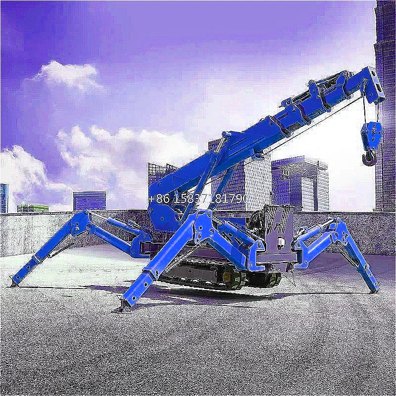 Spider Crane 1 Ton 3 Ton 5 Ton Lifting Spider Crane Remote Control Telescopic Boom Crawler Mobile Spider Crane Lift Platform