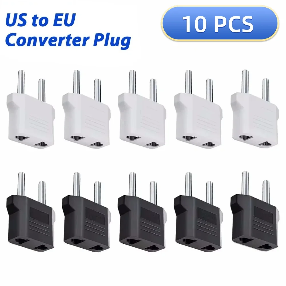 3/5/10Pcs European Plug Socket US To EU Power Adaptor Travel Charger Converter American To Europe Type C Plug Electrical Sockets