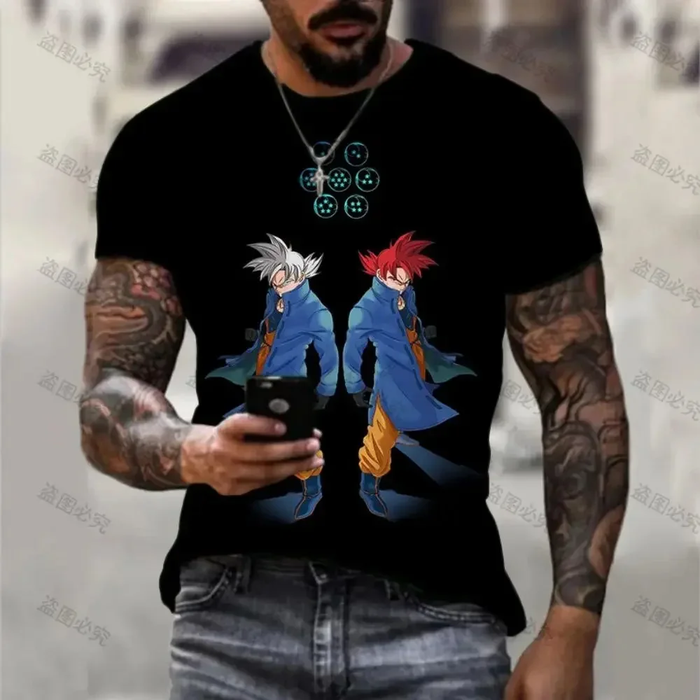 Camiseta Dragon Ball masculino impresso Goku, Tops Vegeta, estilo Harajuku, Streetwear, Tops, 2024