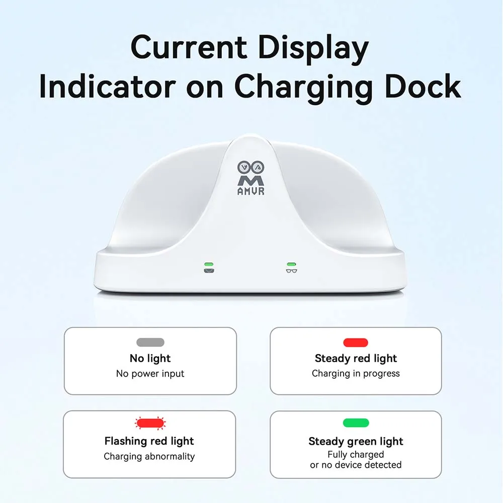 حامل شحن AMVR لـ Ray Ban Meta Wayfarer/Skyler/Headliner AR حافظة زجاجية حامل شحن سريع دعامة مغناطيسية زجاجية ذكية
