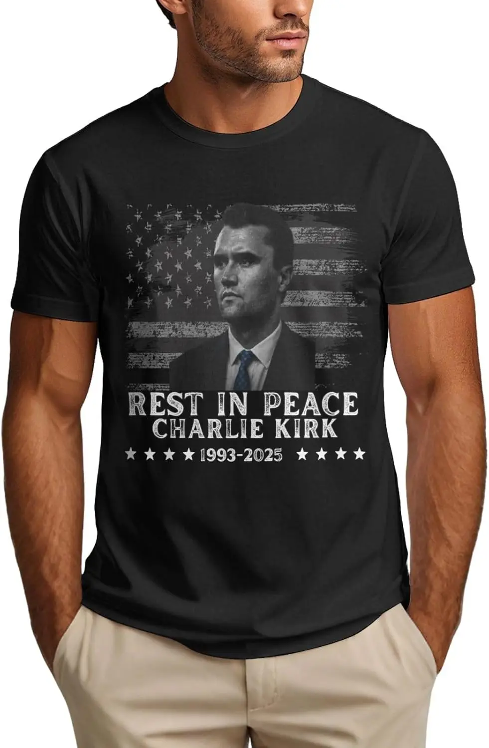Rest in Peace Charlie Kirk Shirt Memorial Tribute Charlie 1993 2025 Mens T Shirt