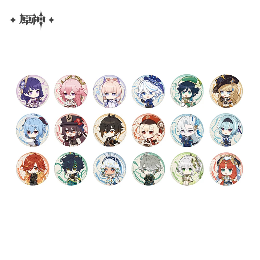 58mm Game Genshin Impact Neuvillette Kinich Turnfire Hunt Mavuika Haborym Cosplay COSTUME Badge Pin SPTE Tinplate Brooch Prop