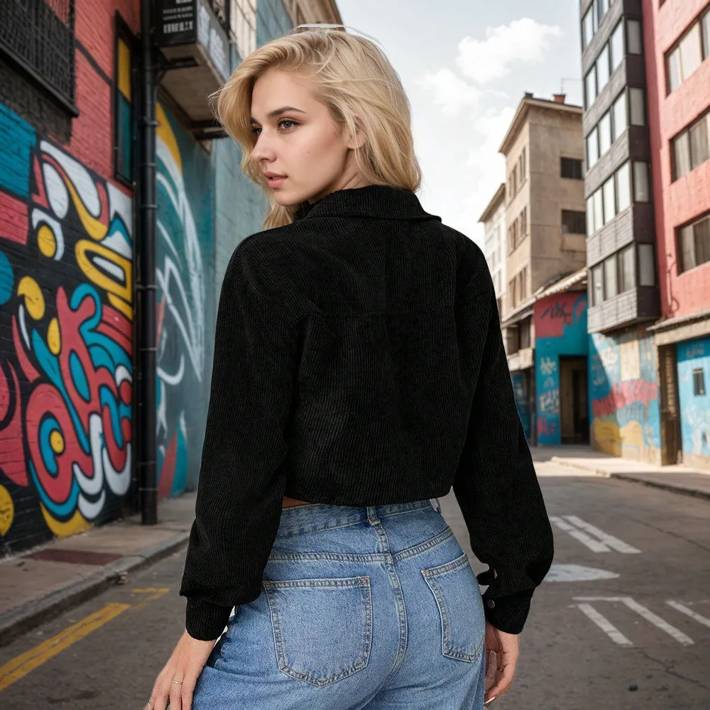 Women's European Street Style Casual Short Jacket Autumn 2026 Fashion Designer Cropped Top Elegant High-Quality Outerwear